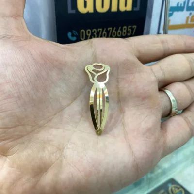 خرید سنجاق سر طلا گل لاله فانتزی دخترانه و بچگانه 18 عیار کمتر از 1 گرم