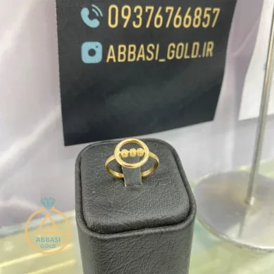قیمت انگشتر طلا ‌مینیمال حلقه و گوی زنانه و دخترانه 18 عیار زیر 1 گرم