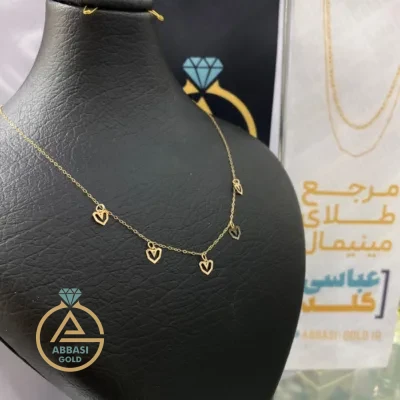 قیمت گردنبند طلا قلبی زنانه و دخترانه ظریف و سبک 18 عیار زیر یک گرم