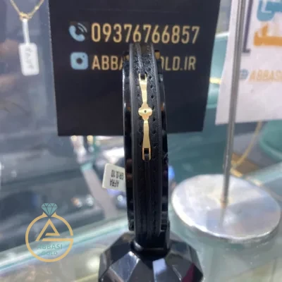 عکس مدل دستبند طلا چرم طرح ونکلیف مردانه اسپرت 18 عیار زیر 500 سوت