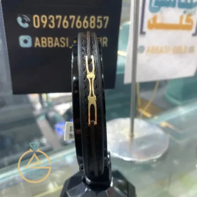 خرید دستبند طلا چرم طرح خاص مردانه اسپرت شیک و جدید 18 عیار با وزن کمتر از 500 سوت