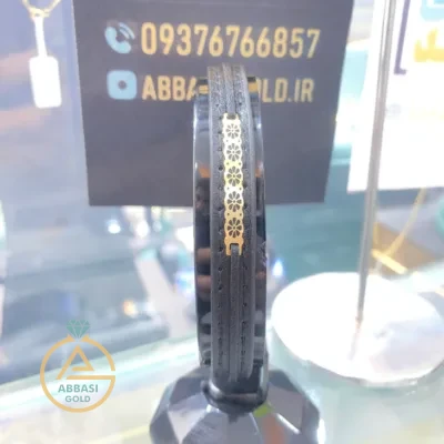 خرید آنلاین دستبند طلا چرم طرح اسلیمی مردانه اسپرت 18 عیار زیر 500 سوت