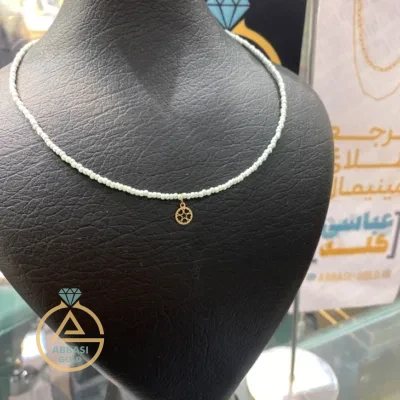 قیمت گردنبند طلا چوکر مرواریدی طرح پنج قلب زنانه و دخترانه شیک و جدید زیر 100 سوت