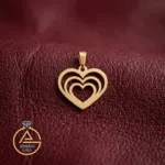 خرید پلاک طلا قلب تو در تو زنانه و دخترانه فانتزی و مینیمال 18 عیار سبک