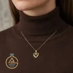 قیمت پلاک طلا قلب تو در تو زنانه و دخترانه فانتزی و شیک 18 عیار زیر نیم گرم