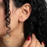 عکس مدل گوشواره طلا بخیه ای قلب و بی نهایت زنانه و دخترانه 18 عیار با وزن سبک
