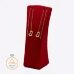 عکس گوشواره طلا بخیه ای قلب دفرمه زنانه و دخترانه جدید و مینیمال 18 عیار زیر یک گرم