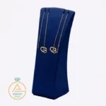 قیمت گوشواره طلا بخیه ای دو قلب بزرگ و کوچک زنانه و دخترانه مینیمال 18 عیار زیر یک گرم