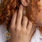 قیمت گوشواره طلا بخیه ای طرح فرشته زنانه و دخترانه شیک و جدید زیر یک گرم