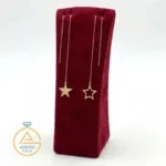 خرید گوشواره طلا بخیه ای ستاره توپر و توخالی زنانه و دخترانه مینیمال و جدید 18 عیار با وزن کم
