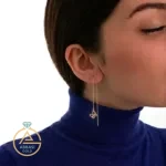 خرید گوشواره طلا بخیه ای پروانه مینیمال زنانه و دخترانه ظریف 18 عیار سبک