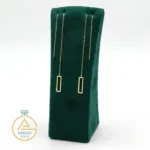 قیمت روز گوشواره طلا بخیه ای مستطیل ساده زنانه و دخترانه ظریف و مینیمال حدود 1 گرم