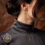 قیمت نیم ست طلا لیزری دم وال طرح دار ظریف زنانه و دخترانه 18 عیار حدود یک گرم