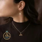قیمت نیم ست طلا لیزری دم وال ساده و مینیمال زنانه و دخترانه 18 عیار با وزن سبک