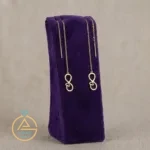 قیمت گوشواره طلا بخیه ای بی نهایت و قلب زنانه و دخترانه 18 عیار شیک و سبک