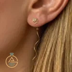 قیمت گوشواره طلا کرلی گل رز زنانه و دخترانه 18 عیار شیک و جدید زیر یک گرم