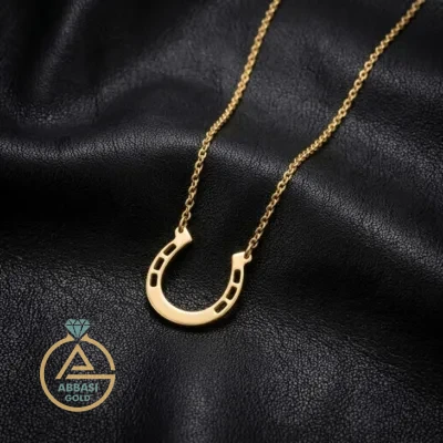 خرید گردنبند طلا نعل اسب طرح دار زنانه و دخترانه شیک و با وزن حدود یک گرم