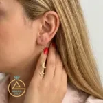 خرید آنلاین گوشواره طلا ماه توپر و ستاره توخالی زنانه و دخترانه ساده و مینیمال زیر یک گرم