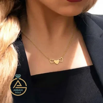 قیمت گردنبند طلا 3 قالب توخالی و توپر زنانه و دخترانه شیک و جدید حدود 1 گرم