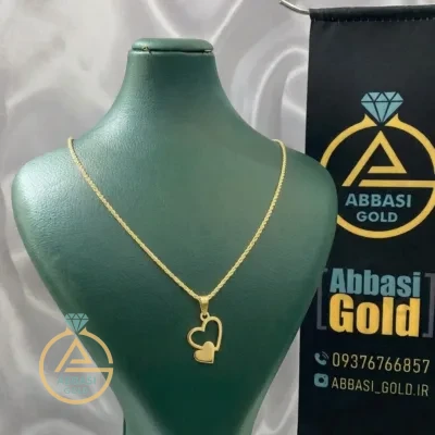 خرید پلاک طلا لیزری قلب توپر و توخالی زنانه و دخترانه مینیمال 18 عیار زیر 500 سوت