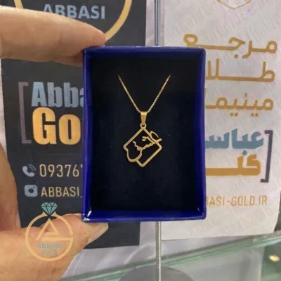 خرید پلاک طلا کلمه عشق زنانه و دخترانه با قاب مربعی جدید و فانتزی زیر 1 گرم