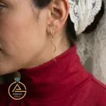 خرید گوشواره طلا کرلی پروانه فانتزی زنانه و دخترانه 18 عیار گرم پایین