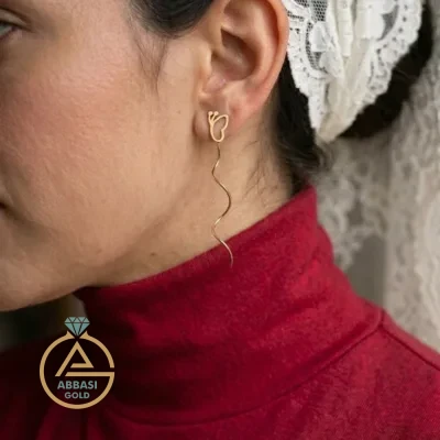 خرید گوشواره طلا کرلی پروانه فانتزی زنانه و دخترانه 18 عیار گرم پایین