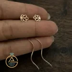 قیمت گوشواره طلا کرلی گل نیولوفر مینیمال زنانه و دخترانه سبک و شیک