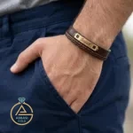 خرید دستبند طلا چرم اسم سجاد (Sajad) 18 عیار زیر نیم گرم