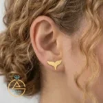 قیمت روز گوشواره طلا میخی لیزری دم وال توپر زنانه و دخترانه ساده و مینیمال زیر 1 گرم