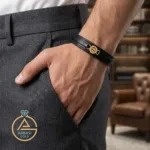 قیمت روز دستبند طلا چرم اسپرت حرف D ساده مردانه 18 عیار و شیک