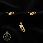 خرید آنلاین نیم ست طلا سه قلب مینیمال زنانه و دخترانه 18 عیار شیک و سبک