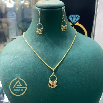 خرید نیم ست طلا خلیجی قلب زنانه و دخترانه مجلسی و شیک زیر 1 گرم